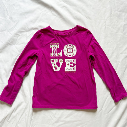 #56 Cat and Jack t-shirt Girls S 6-7 purple love VGUC