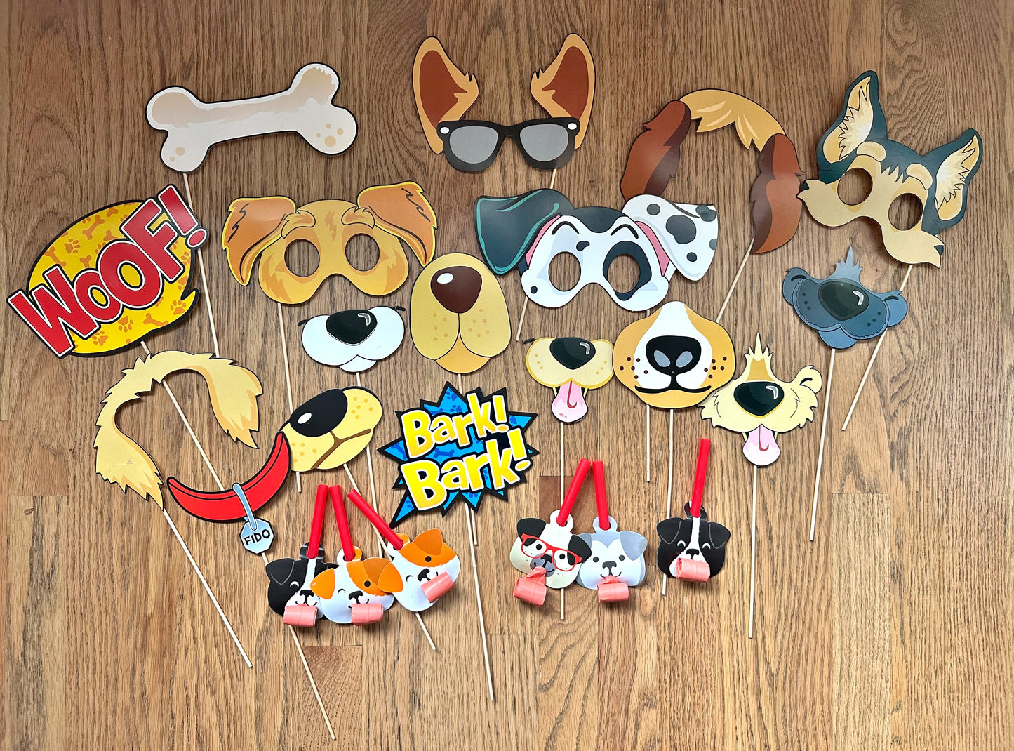 #83B- Dog Party Photo Props and Party Blowers