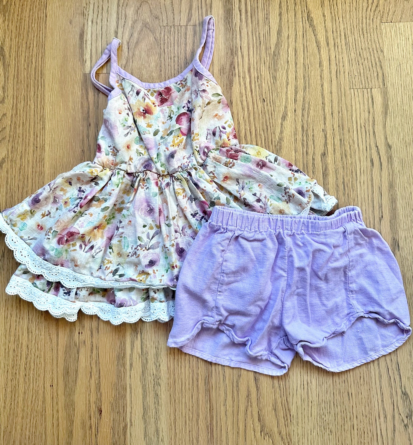 Girls Cheeky Plum Purple Floral Set- 5T