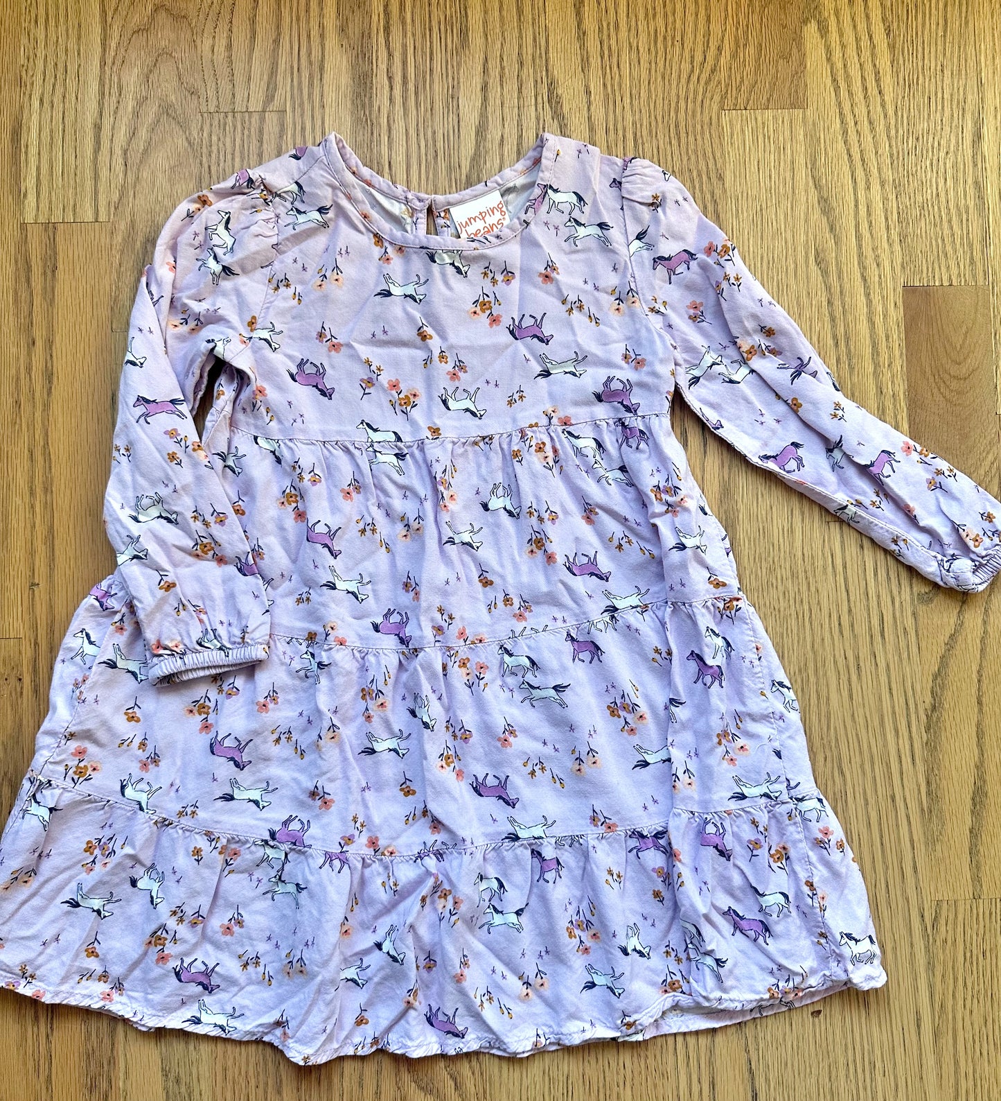 Girls Jumping Beans Purple Unicorn Dress- 5T