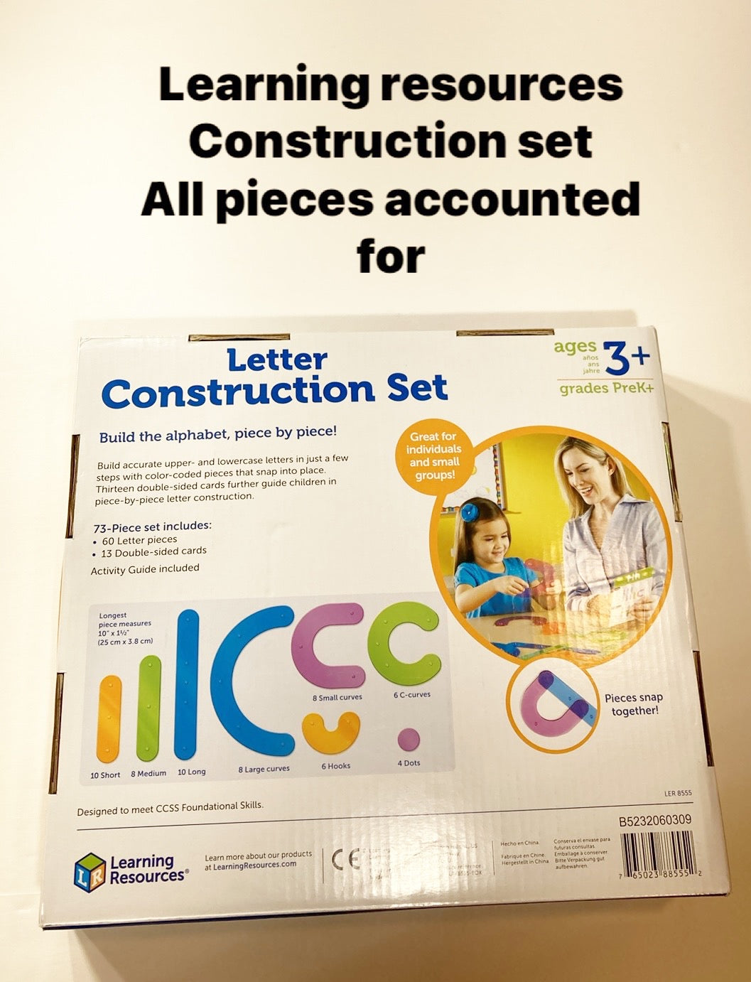 #1-*REDUCED*-Learning Resources Letter Construction Set-Like New and all Pieces Accounted for