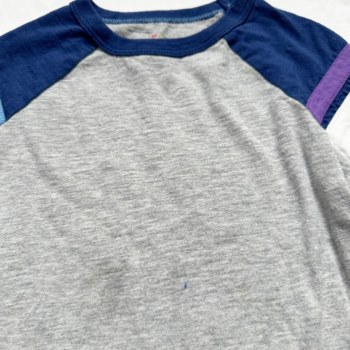 #78 Mini Boden Long Sleeve Shirt Grey with Stripes Boys 3-4