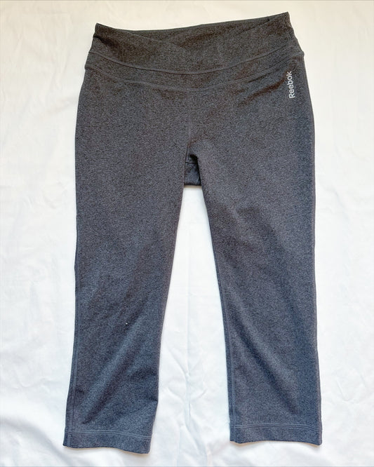#56 Reebok grey cropped yoga pants women M fits like S