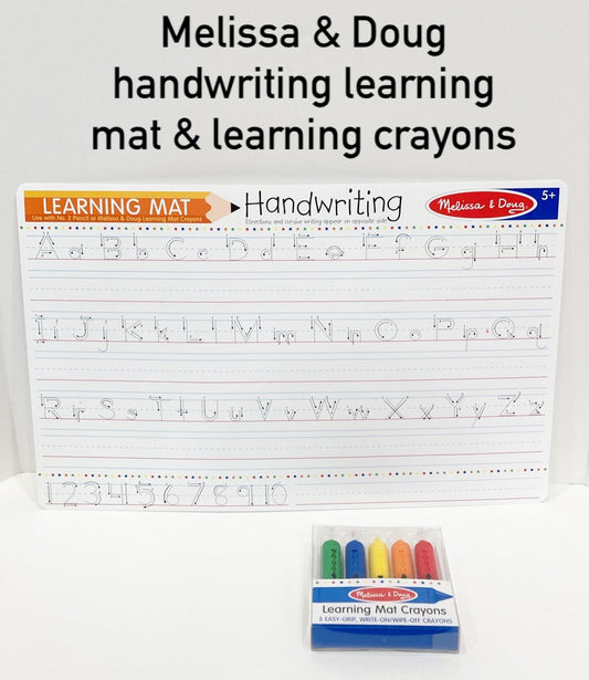 #119-REDUCED!!-Melissa and Doug handwriting learning mat & special crayons