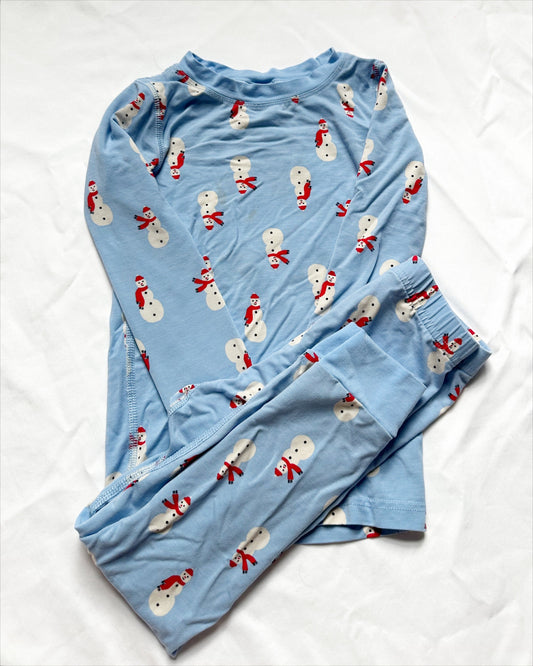 #56 Hanna soft snowman blue PJ girls boys 4