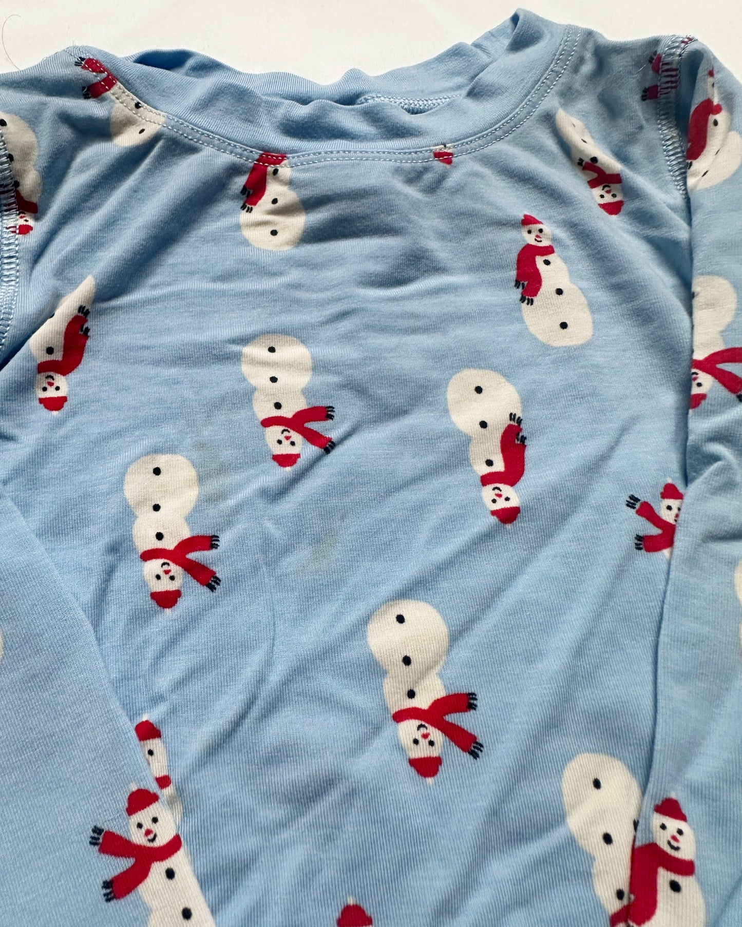 #56 Hanna soft snowman blue PJ girls boys 4