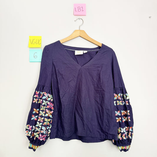 Seller 196 Maeve embroidered LS top S women’s
