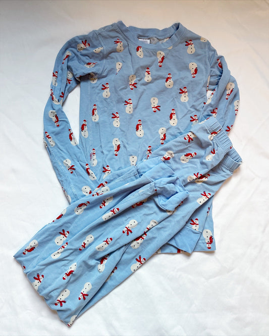 #56 Hanna soft snowman blue PJ girls boys 10