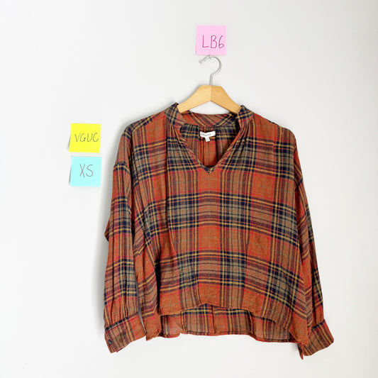 Seller 196 vguc Madewell plaid top XXS