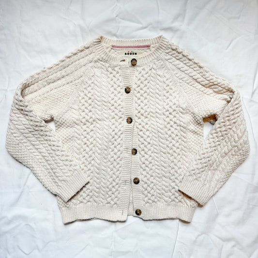 #78 Mini Boden Cardigan Sweater Cream Girls 8-9