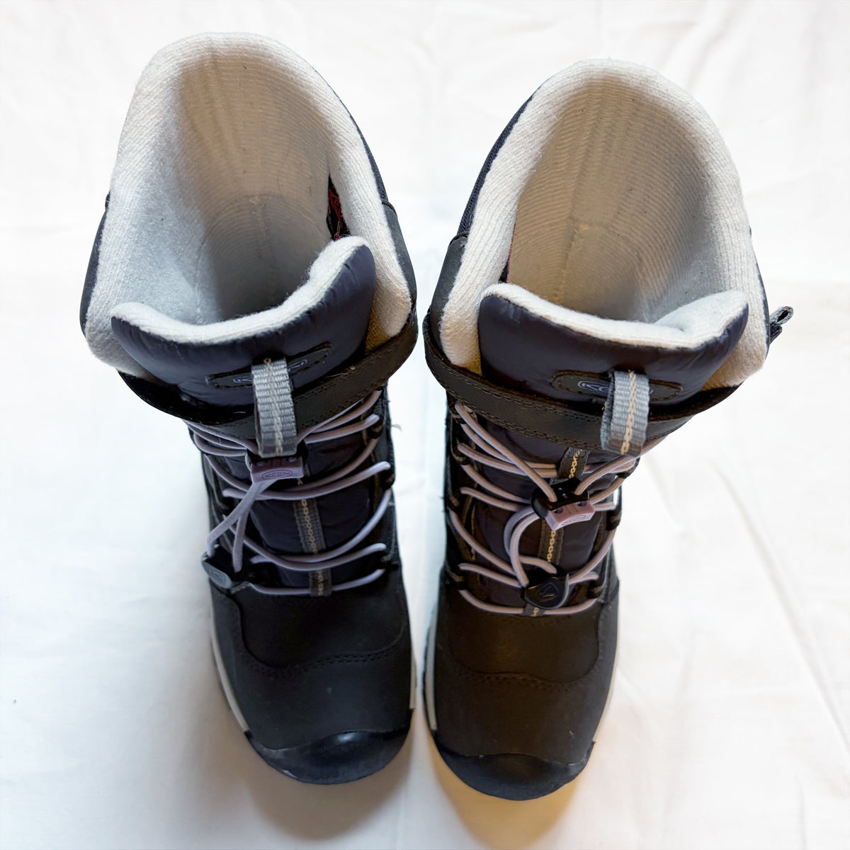 #78 Keen Snow Boots Grey Purple Girls 11