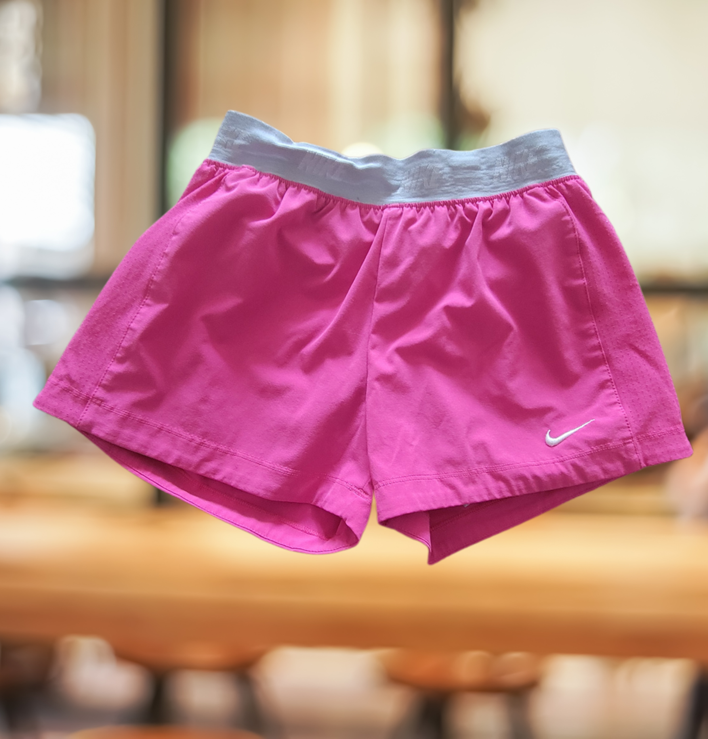 #59 Nike Girls Shorts Size M Pink with Grey Band