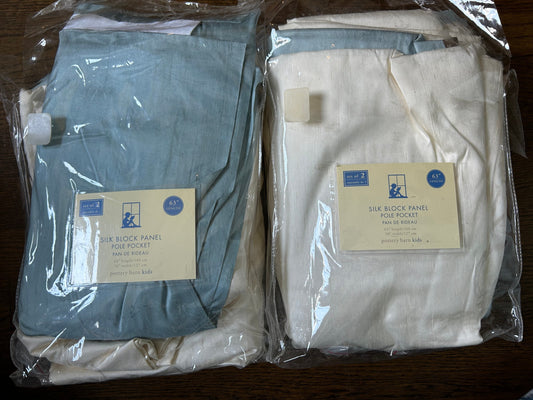 #203: NEW Pottery Barn Kids Silk Curtain Panels.
