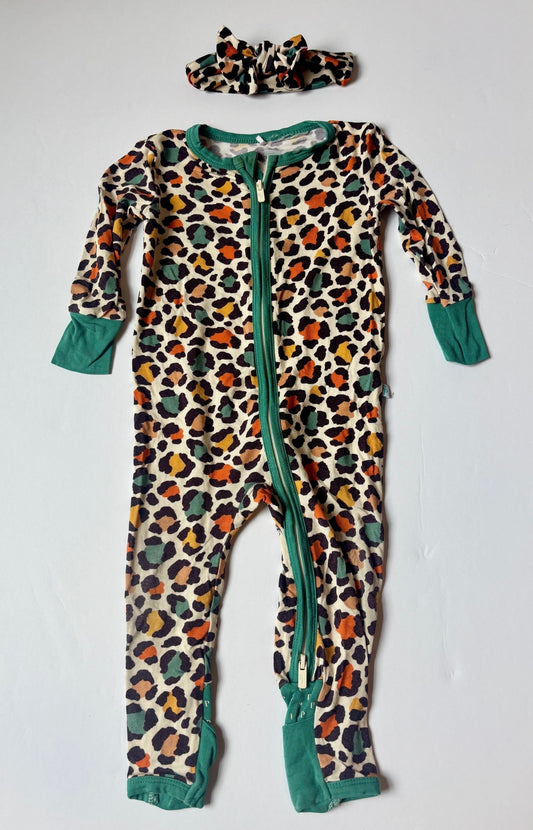 #43 Posh Peanut Zippered Romper and Headband Girls 3 to 6m EUC *REDUCED*