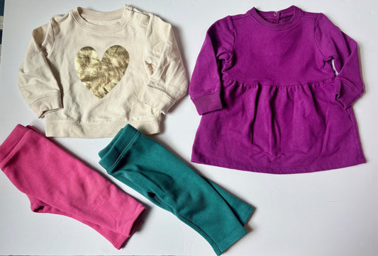 #43 Primary Cozy Bundle Girls 6 to 12m EUC