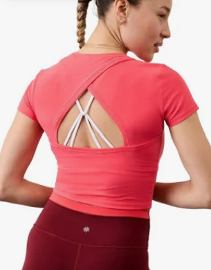 Seller #193 Athleta Washed-Never-Worn Women's Size Medium Transcend Open Back Tee In Punch