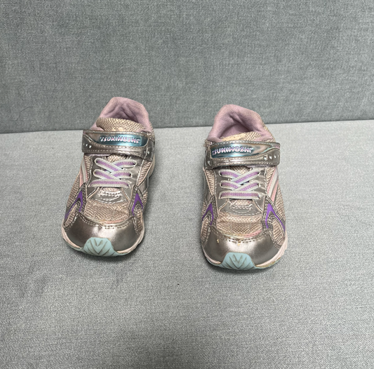 #22A Tsukihoshi Silver and Purple Toddler's Size 10 Shoe with Velcro