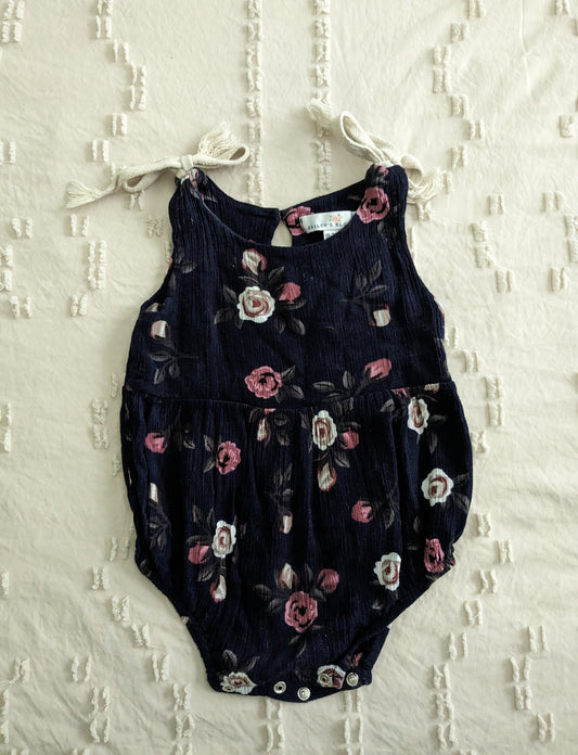Bailey's Blossoms navy floral print romper | 18-24 month