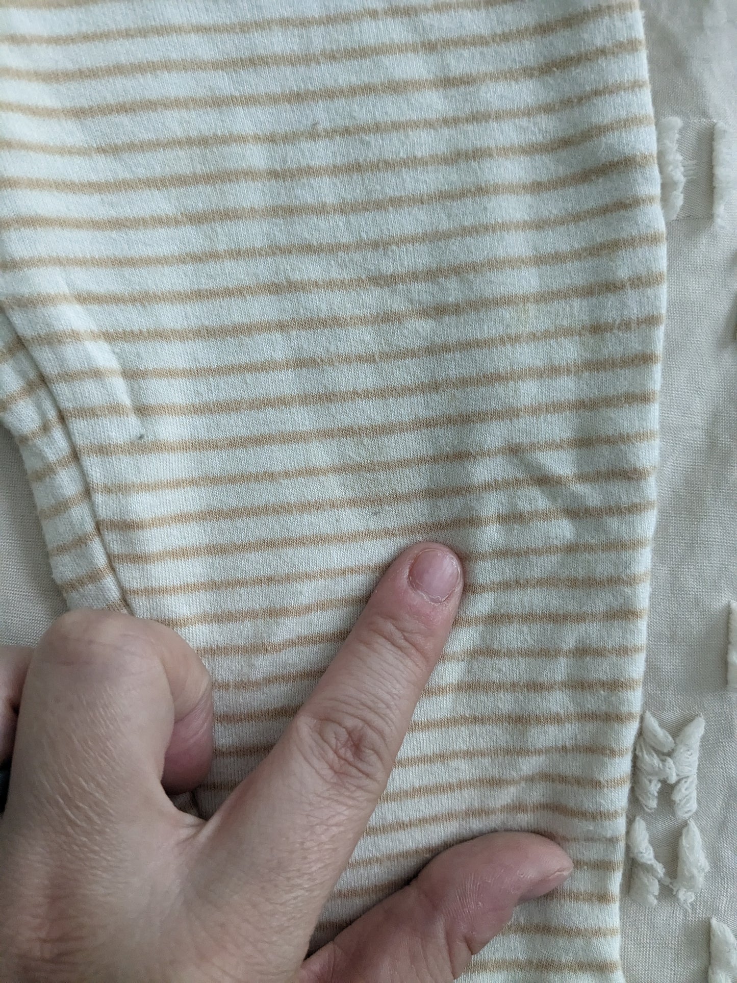 Goumi beige and white striped pants | 12-18 month