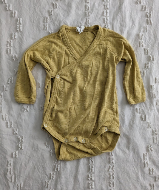 Kate Quinn mustard yellow kimono onesie | 12-18 month