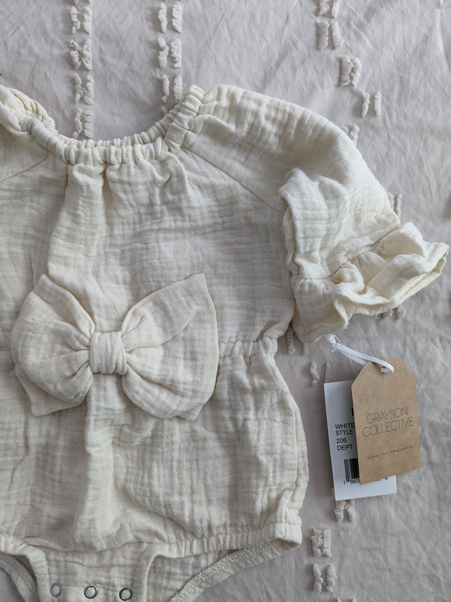 NWT Grayson Collection ivory cotton onesie | NB