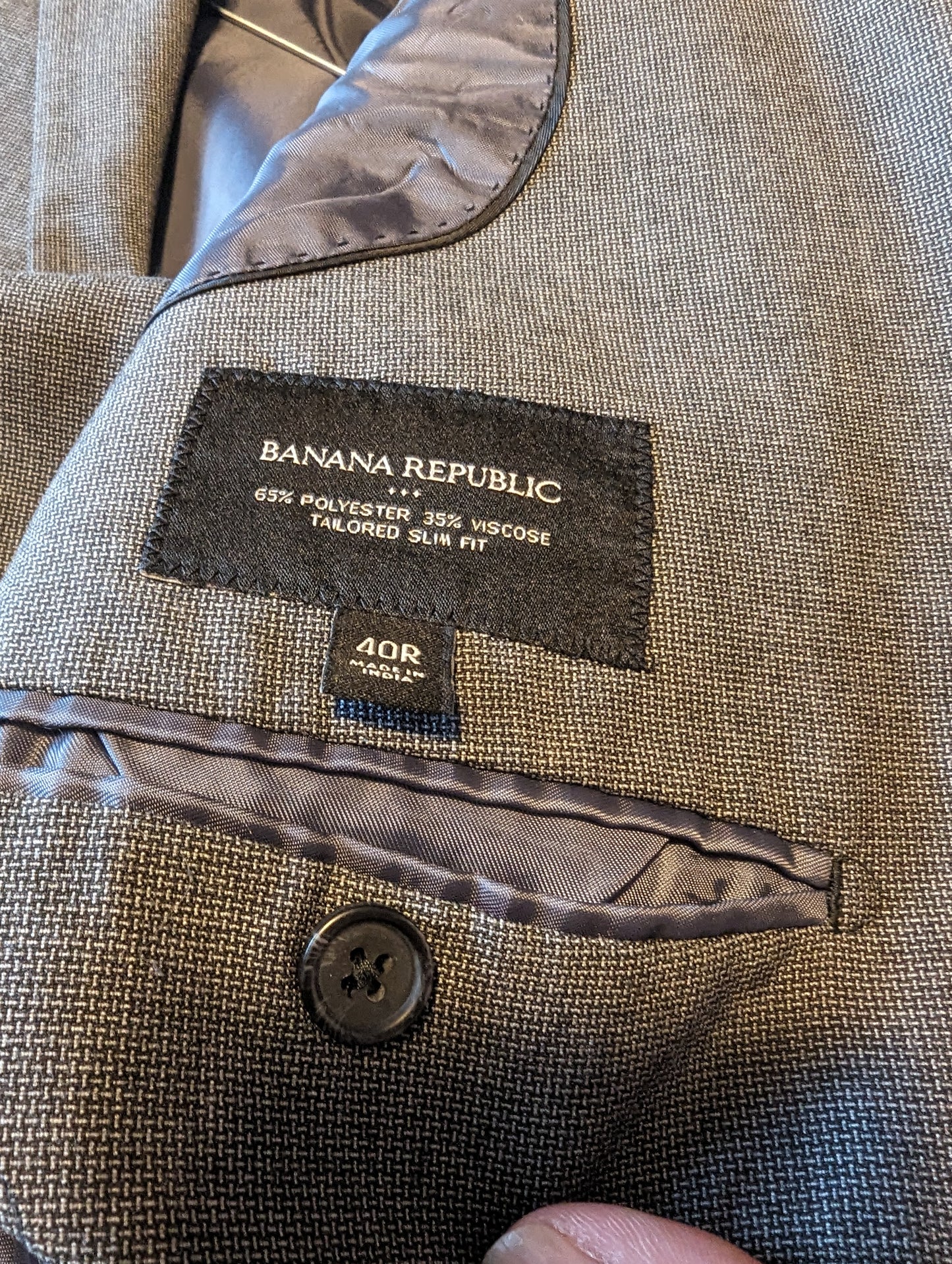 Banana Republic Blazer 40R tailored slim fit Dark Grey EUC