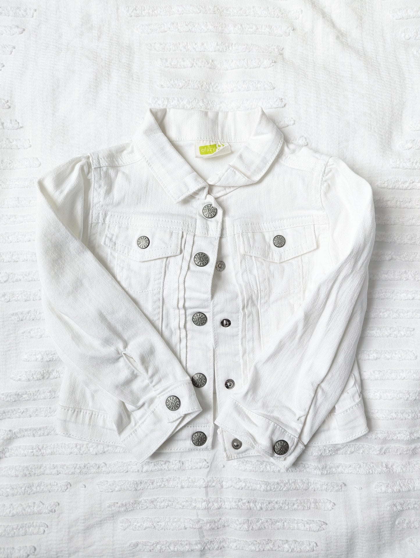 Girls 3T - Crazy 8 White Button Jean Jacket