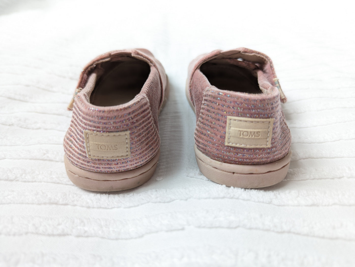 Girls 9 (T9) - TOMS Pink Glitter Alpargata Shoe