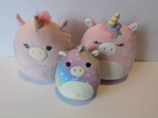 #17 3 Unicorn Squishmallows (2-8", 1-5") EUC