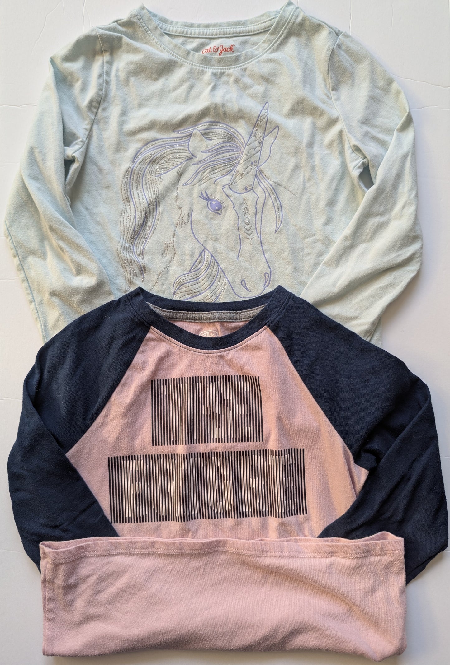 #17 2 girls long sleeve shirts, M (7/8), EUC