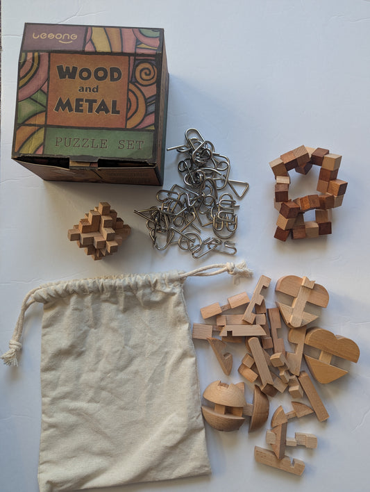 #17 Wooden and Metal Puzzle Set