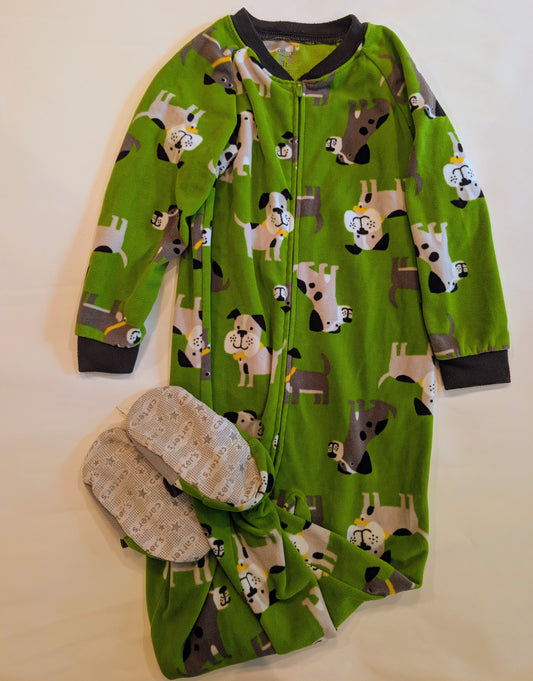 #125 Dog Zip Up PJs Size 3T