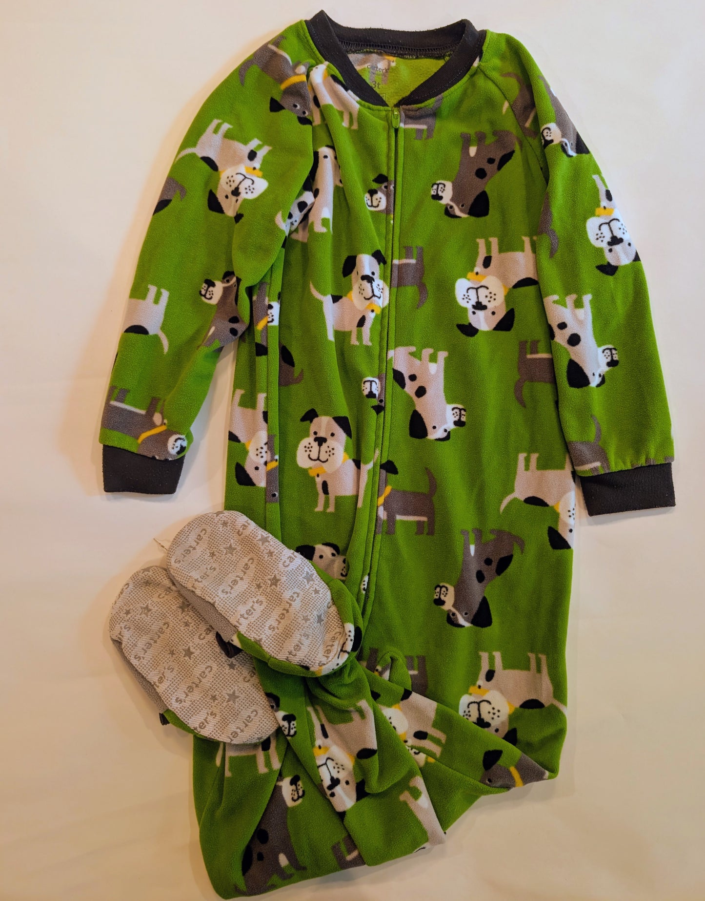#125 Dog Zip Up PJs Size 3T