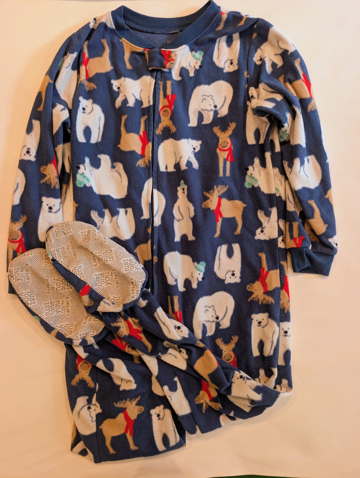 #125 Polar Bear 5T Fleece Zip Up PJs