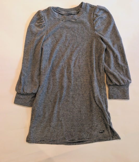 #125 Vineyard Vines 3T Navy and White Striped Long-Sleeve Dress