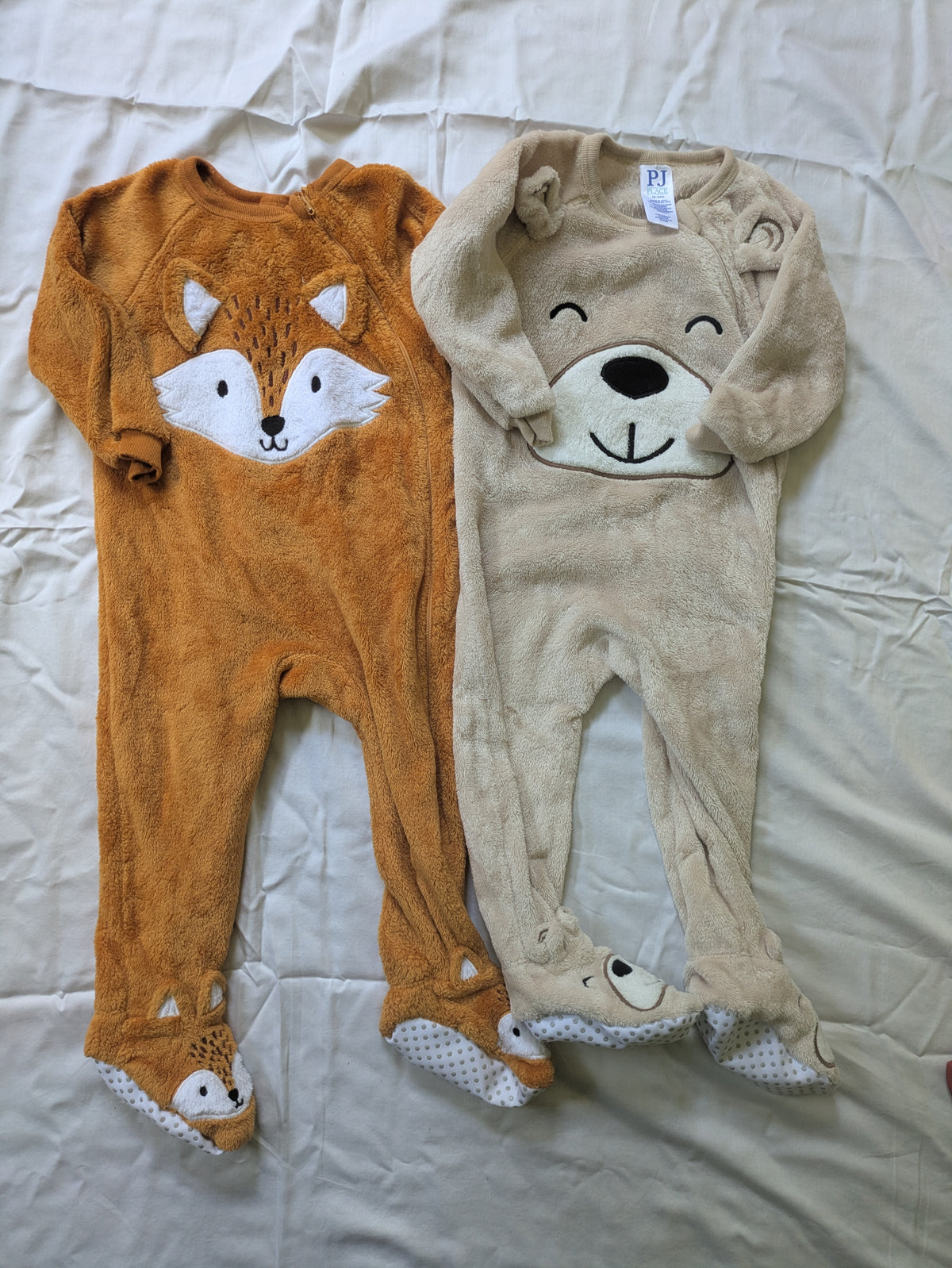 #52 PJ Place Animal Fuzzy Footie Pajama Bundle 18-24 Months