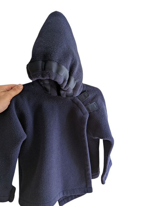 #52 REDUCED PRICE Widgeon 18 month Unisex Hooded Fleece Coat in Navy Blue