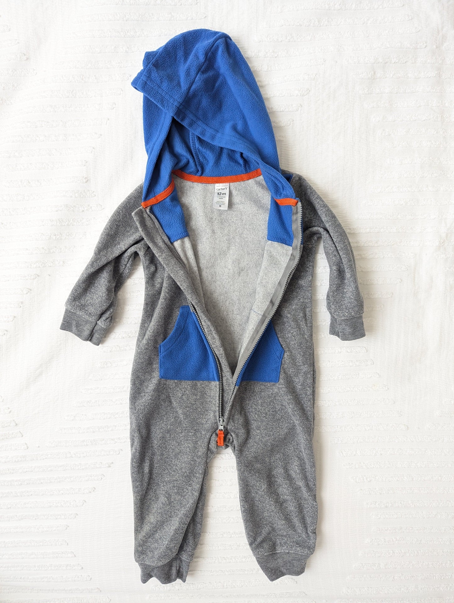 #164 - Carter's - Boy's 12 Month Zip Up Fleece (EUC)
