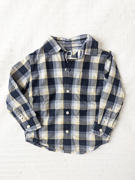 #164 - Janie and Jack - Boy's 18-24 Months Plaid Dress Shirt (EUC)