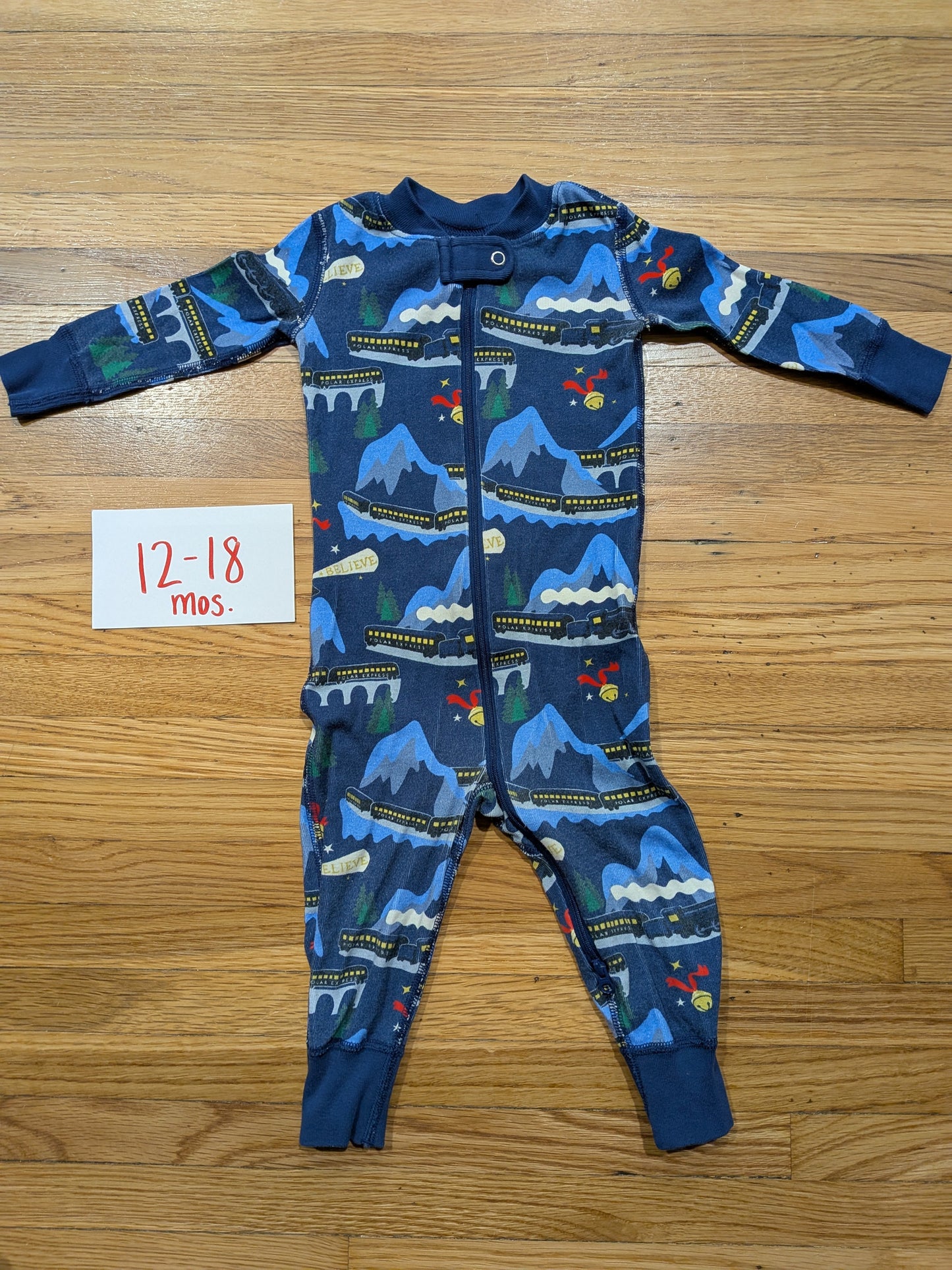206 Hanna Andersson Polar Express Jammies Size 12-18 mos