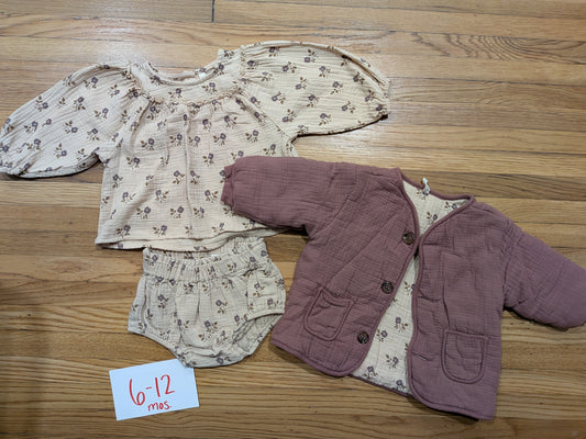 206 Quincy Mae Floral Set With Watching Jacket Girls 6-12 mos