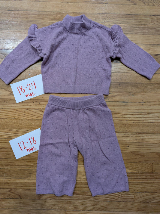206 Gap Pink Sweater Set Girls 12-18