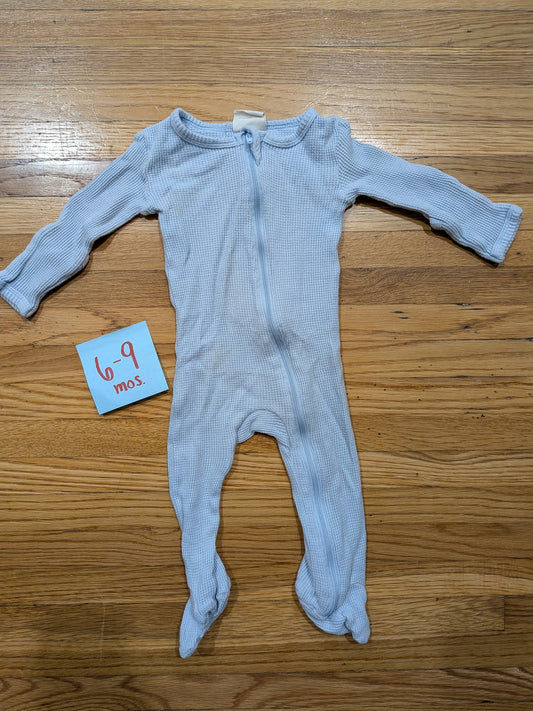 206 Spearmint Love Blue Waffle Knit Jammies Boys 6-9 mos