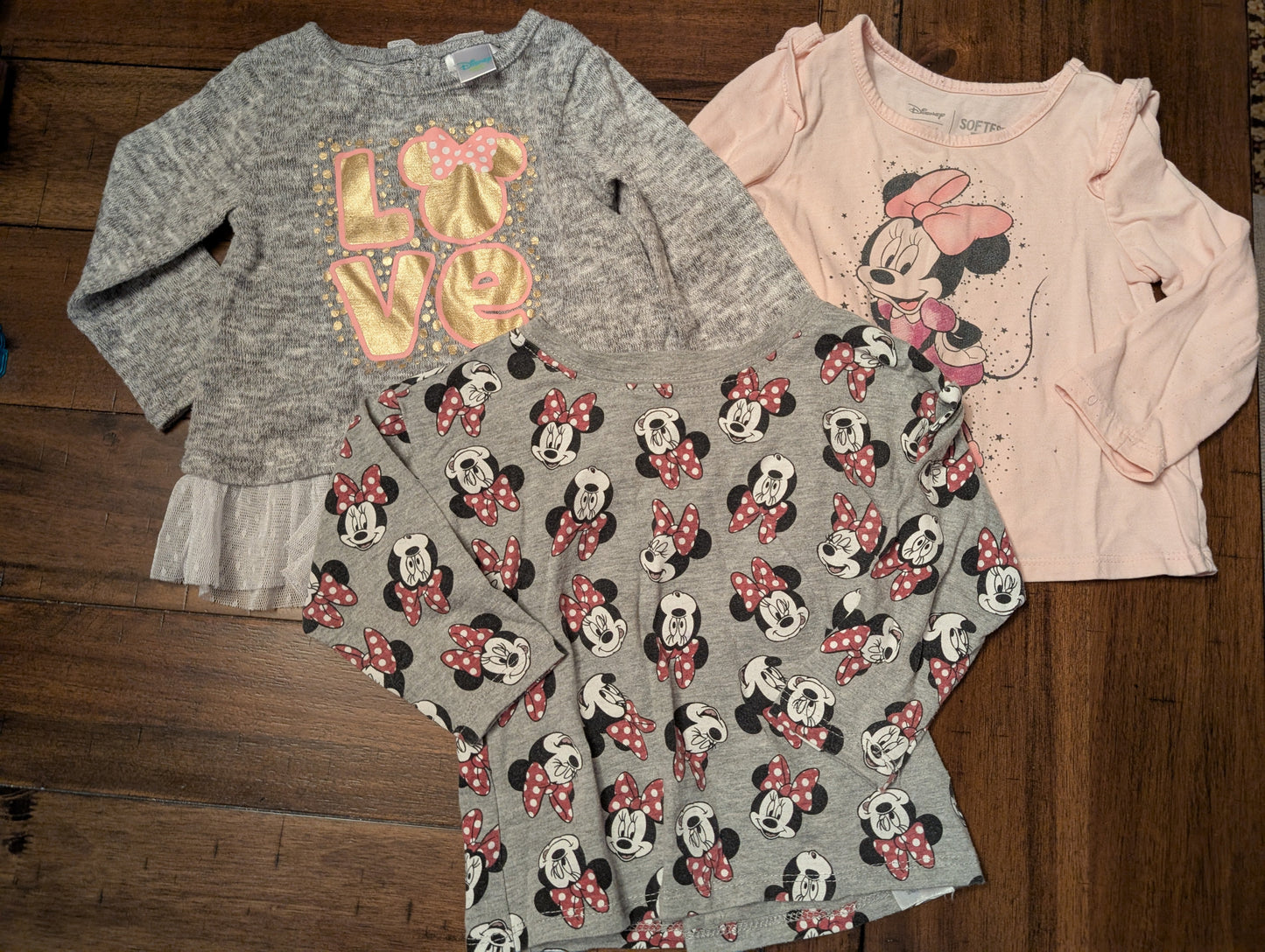 #5 2T Girls Minnie Mouse Long Sleeved Bundle