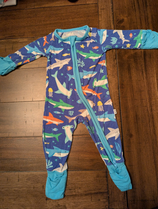 #5 Boys Newborn Little Sleepies Shark Pajamas