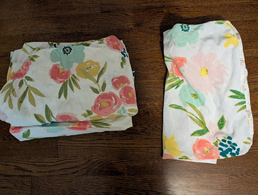 #5 Cloud Island Floral Crib sheet and Changing Pad Set