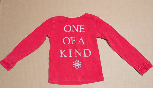 #219 Long Sleeved Red "One of a Kind" Snowflake Shirt, Leveret Brand, Kids (Gender Neutral), Size 4T
