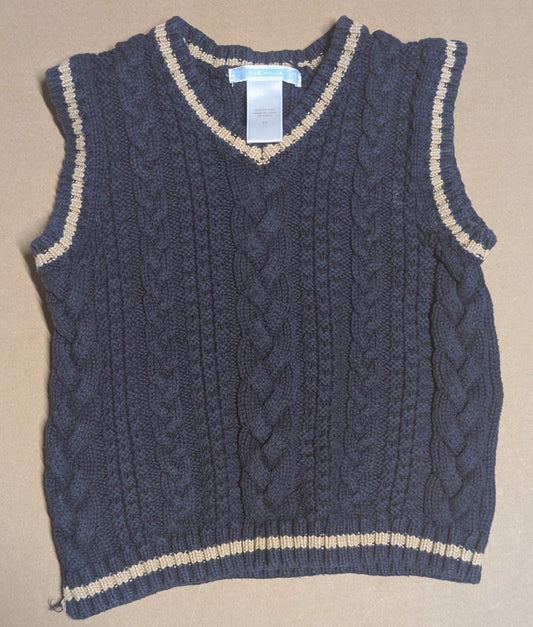 #219 Blue Cable Knit Sweater Vest, Janie and Jack Brand, Kids (Gender Neutral), Size 3T