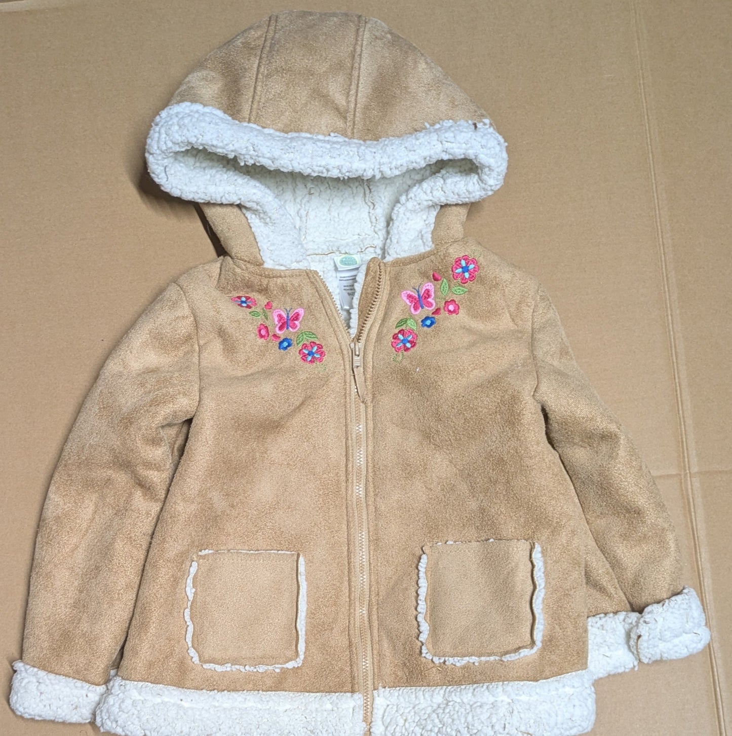 #219 Brown Sherpa Lined Jacket, Little Me Brand, Kids, Size 4T