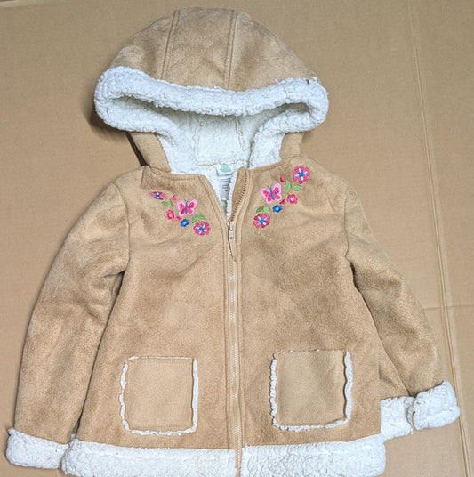 #219 Brown Sherpa Lined Jacket, Little Me Brand, Kids, Size 4T